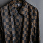 "FENDI" Pecan checkered belted mid length coat