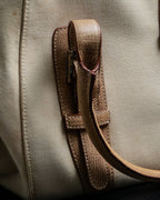 “LOEWE” Leather belted design bicolor handbag