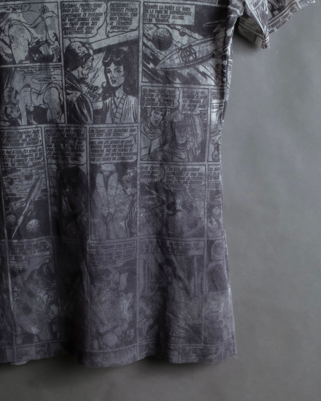 "JEAN PAUL GAULTIER JEANS" American comic book motif sheer short length pullover