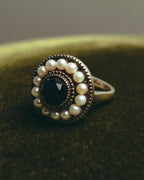 -SPECIAL- “Tiffany & Co.” 2000’s Pearl and black stone Ziegfeld cocktail ring