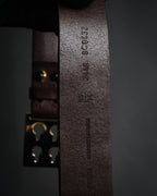 “FENDI” 2000’s FF studded sculptural leather belt