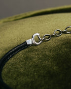 "Christian Dior" Ribbon charm leather cord choker necklace