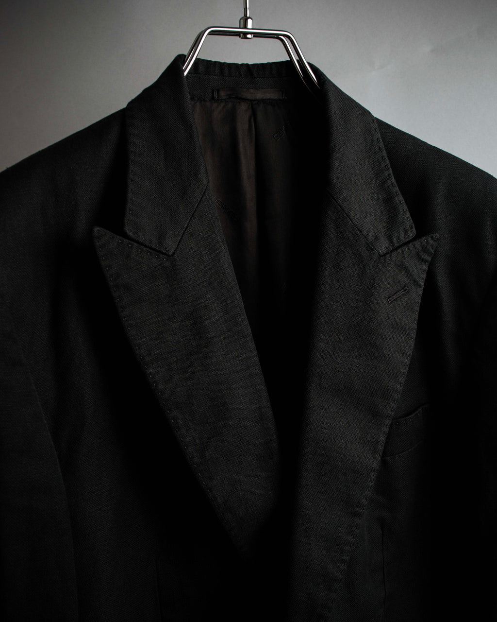 "HERMES" 90's Elegantly relaxed cotton linen tailored jacket