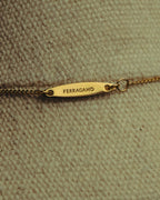 “Ferragamo” 90’s-00’s Interlocking ring pendant necklace