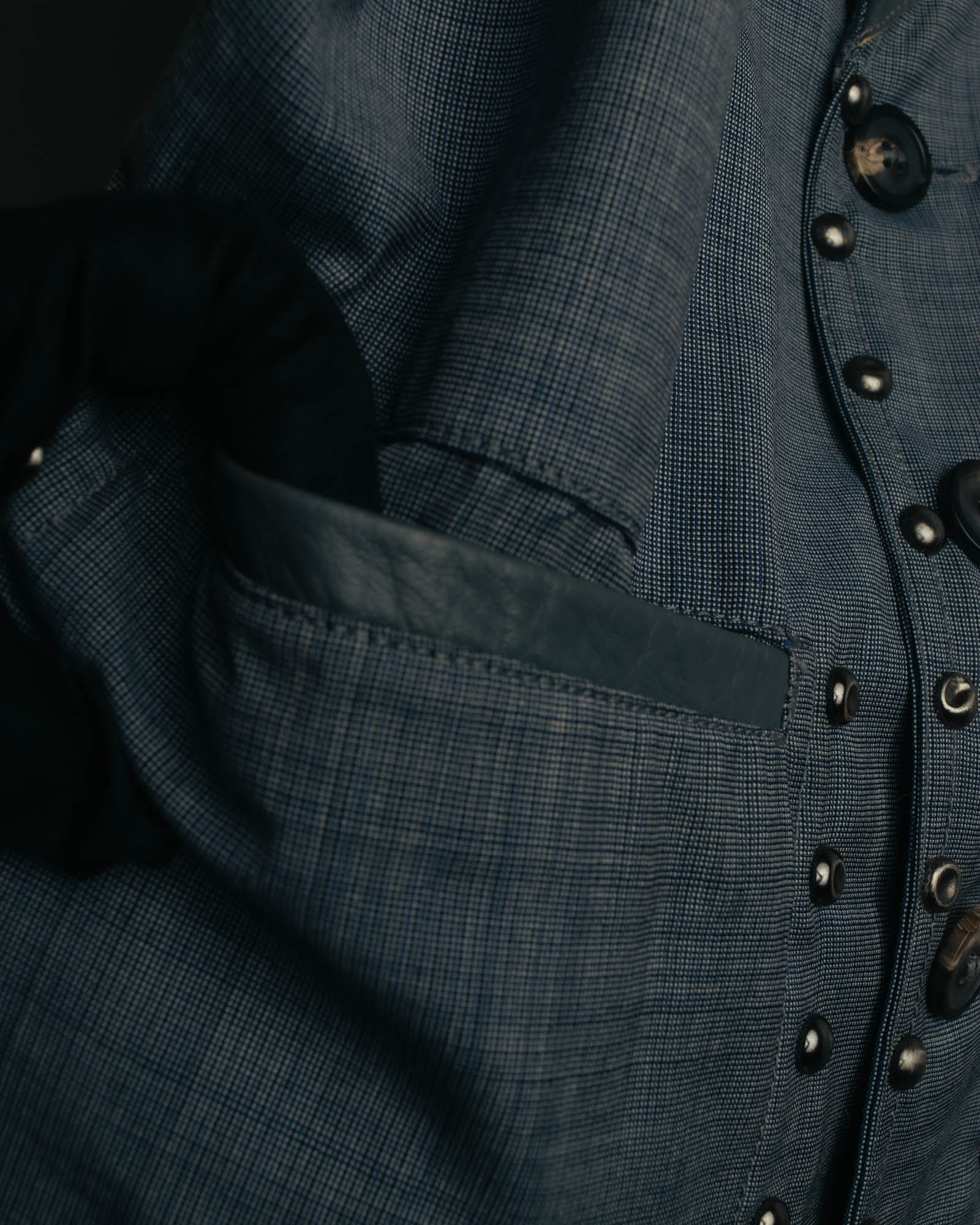 -SPECIAL- “Maison Martin Margiela” 07SS Studded wool leather tailored vest