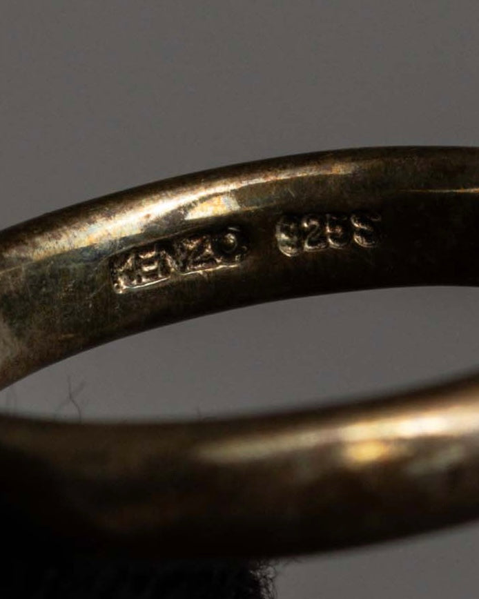 "KENZO" Transparent spherical top design silver 925 ring