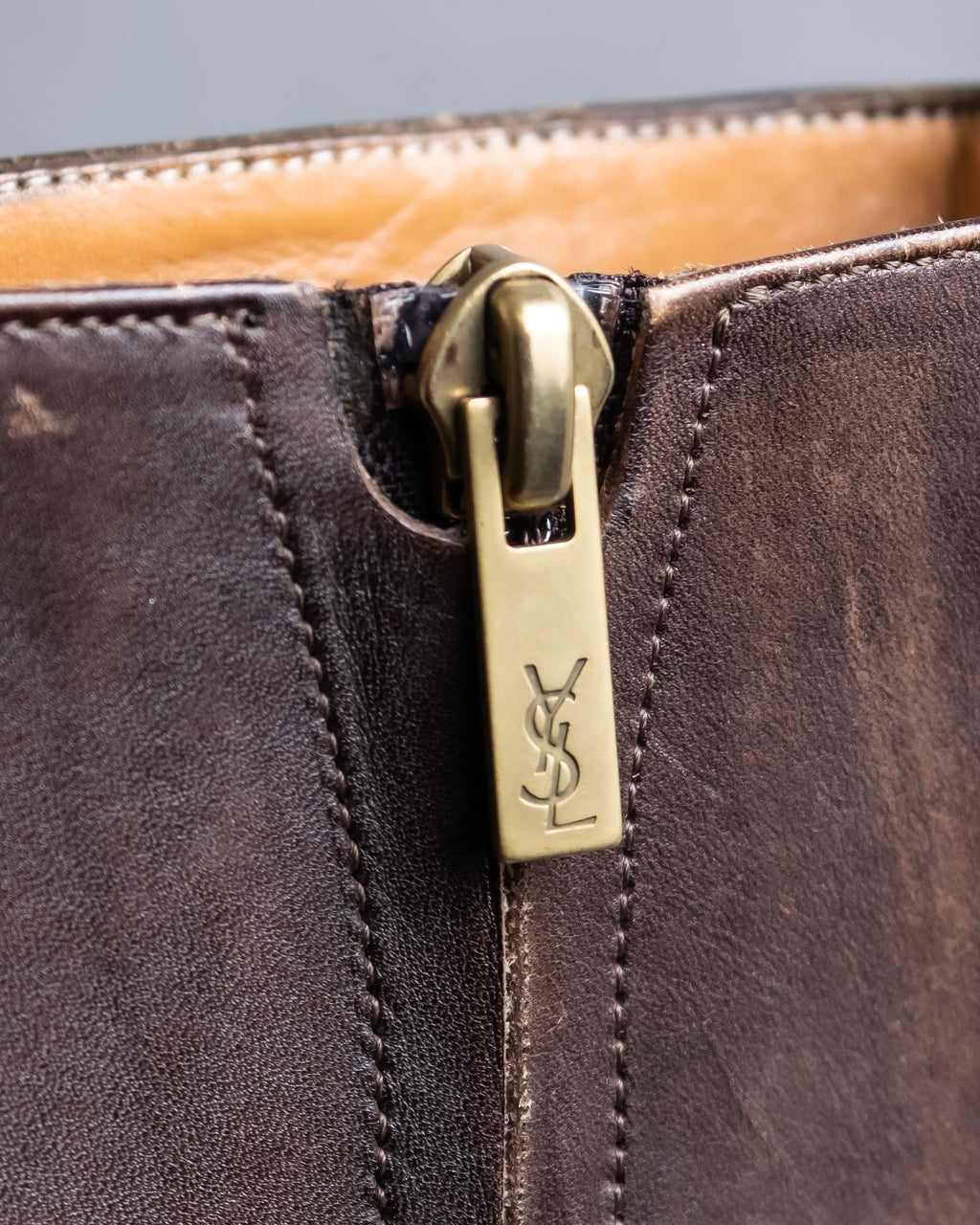 "YVES SAINT LAURENT" Medallion-embellished square heel boots