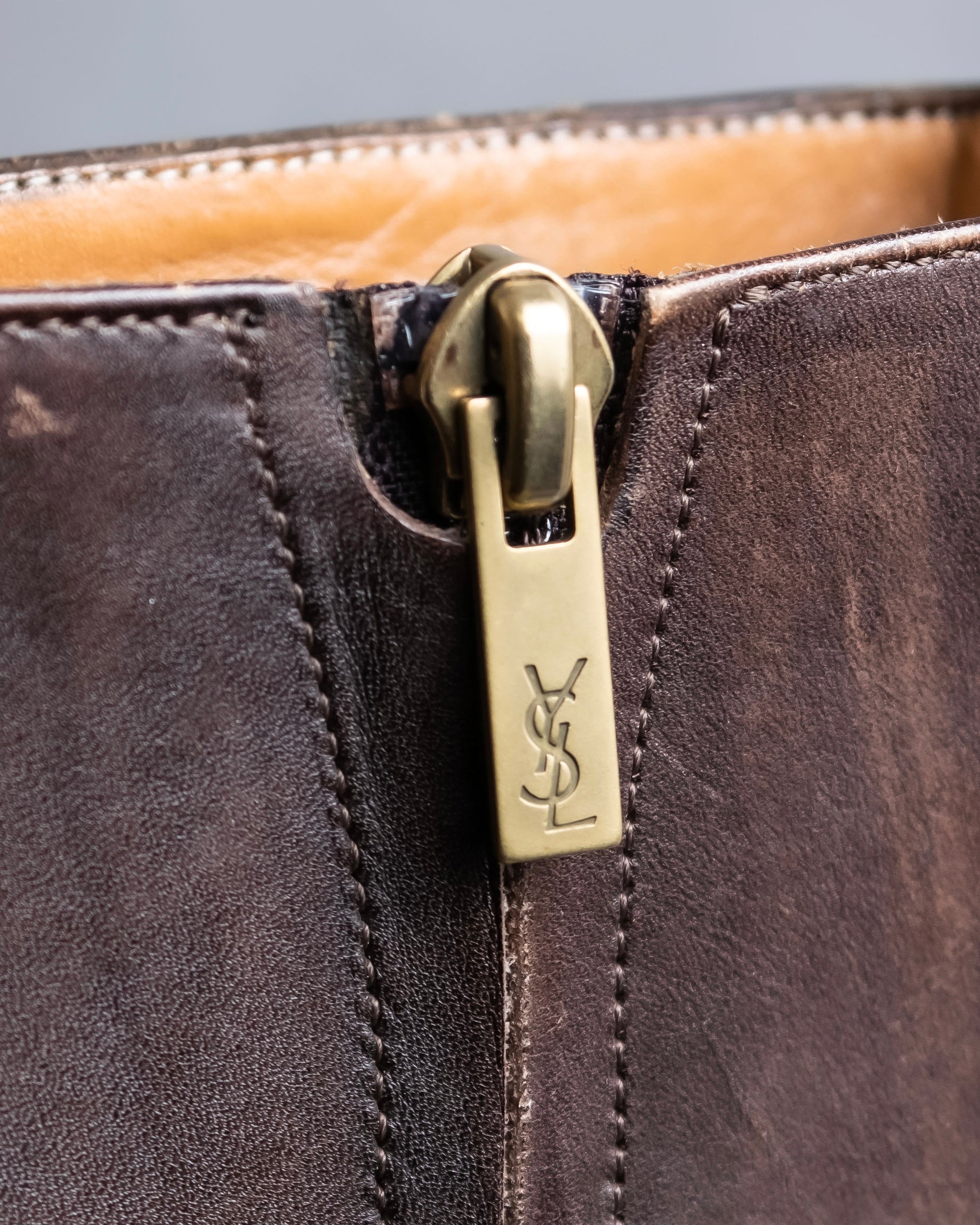 "YVES SAINT LAURENT" Medallion-embellished square heel boots