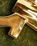"Salvatore Ferragamo" 80's-00's Gold tone gancini metal shoehorn