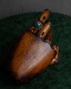 "Vintage green stone top silver ring"