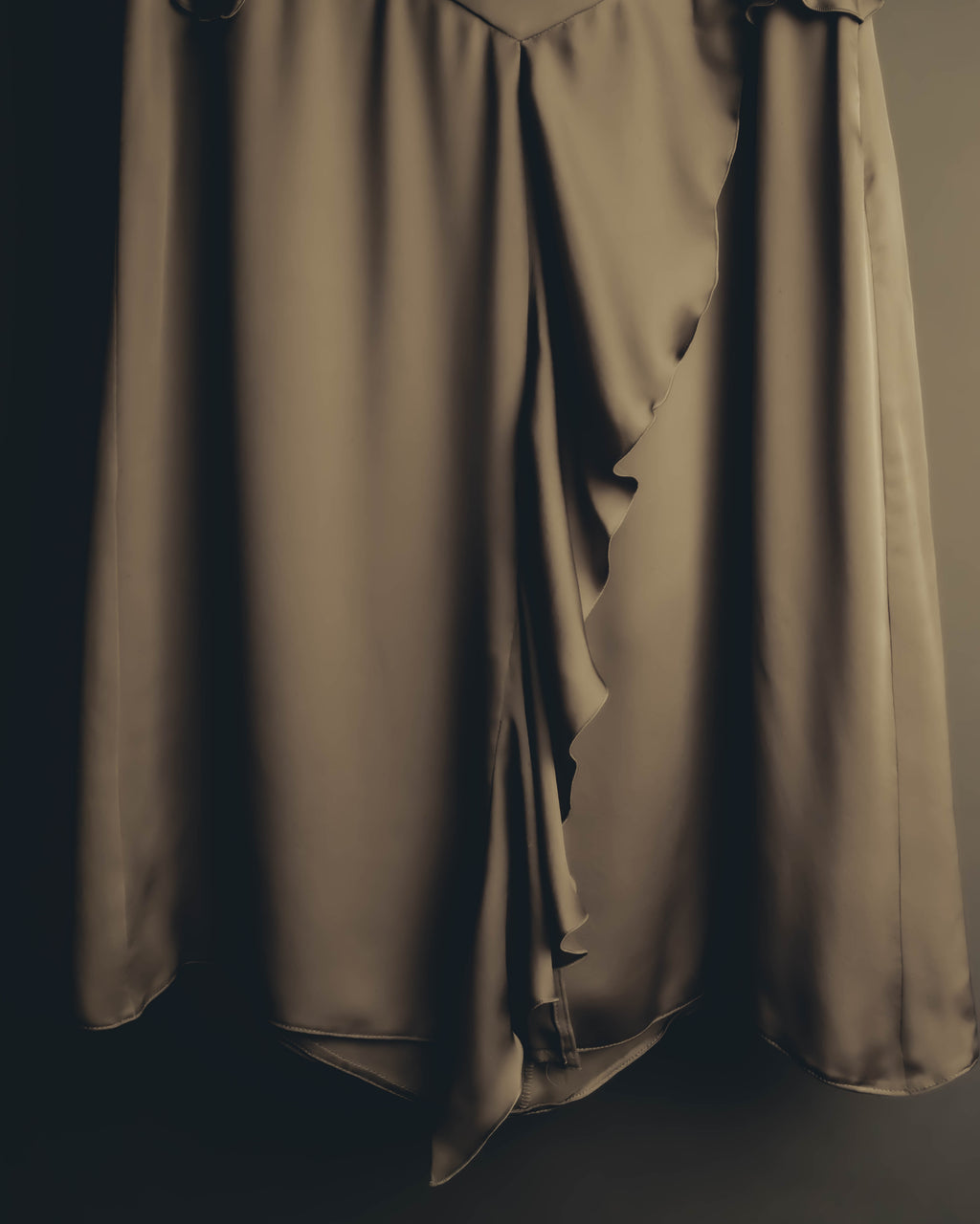 "GIORGIO ARMANI" 90's-00's Draped silk sleeveless top and skirt set