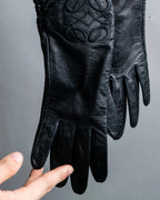 "LOEWE" Anagram logo engraved leather gloves