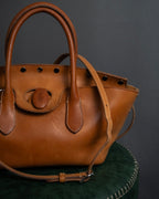 "Ralph Lauren" Metal stud design 2-way leather bag