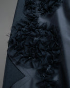 "COMME des GARCONS" Ruffle & tulle asymmetrical docking sarouel slacks