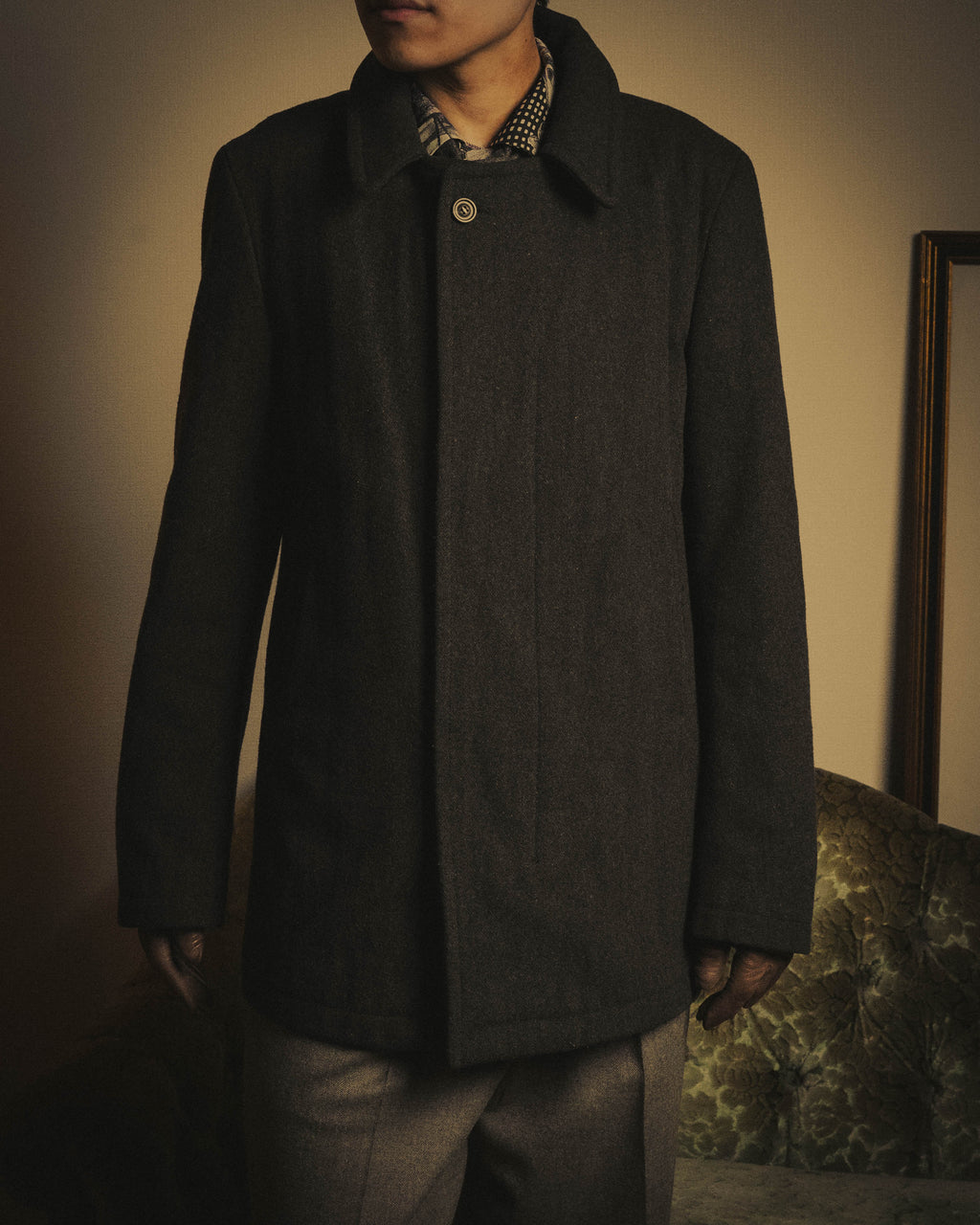 -SPECIAL- “Maison Martin Margiela” 2011-2014 Short wool blend chesterfield coat