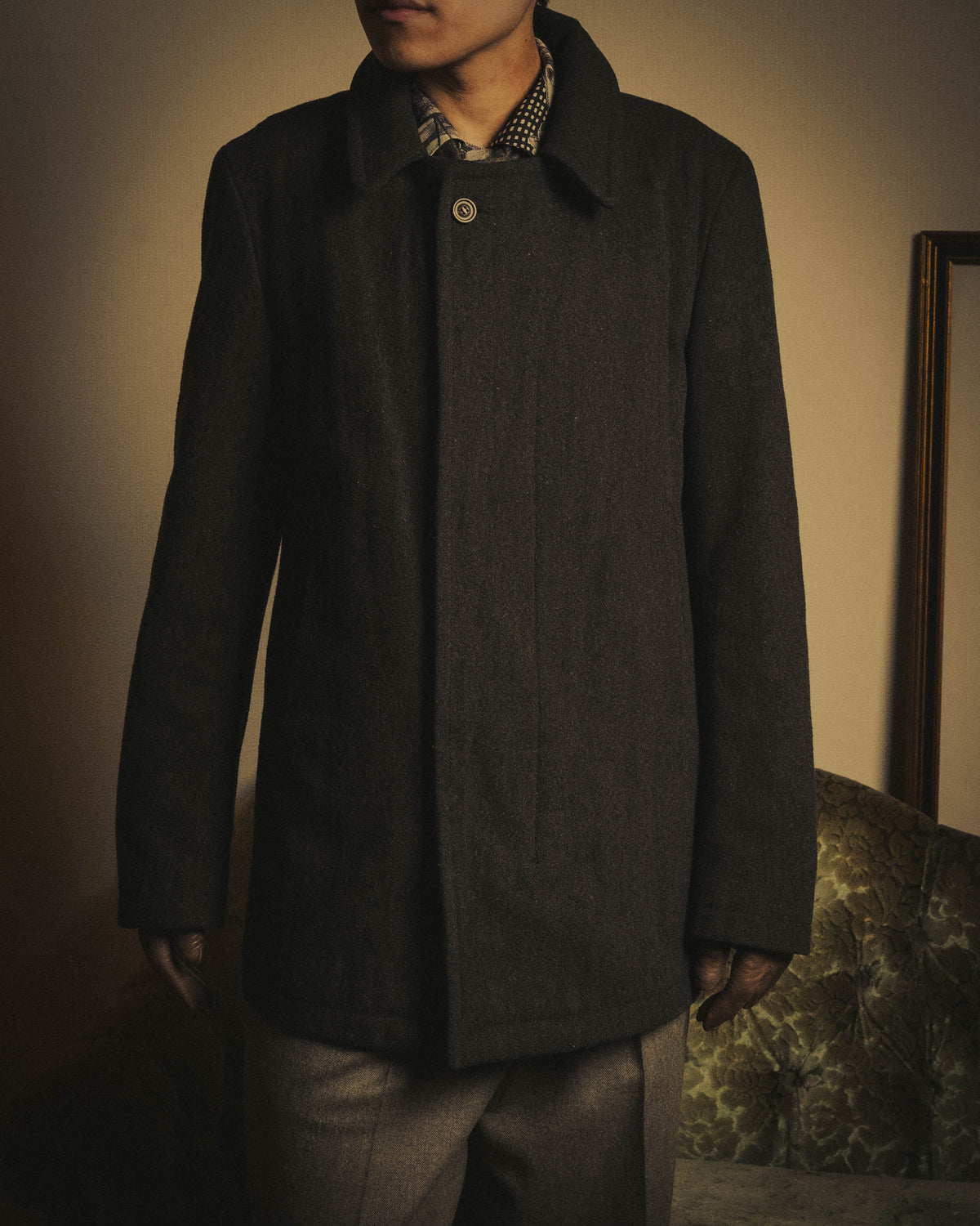 -SPECIAL- “Maison Martin Margiela” 2011-2014 Short wool blend chesterfield coat