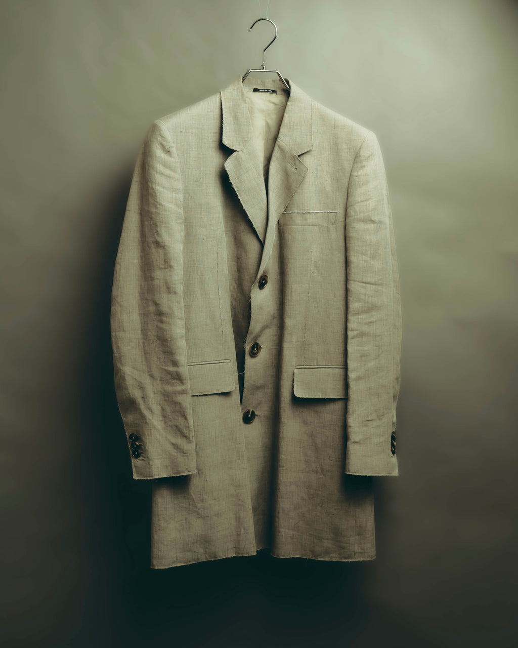 -SPECIAL- “Maison Martin Margiela” 2014SS raw-edge linen tailored jacket