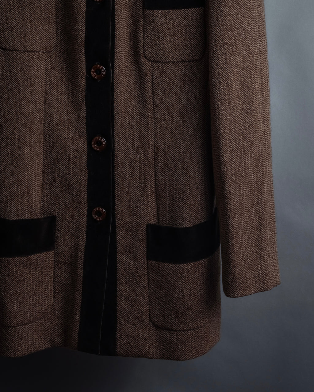 "FENDI" Velvet switching design herringbone set up