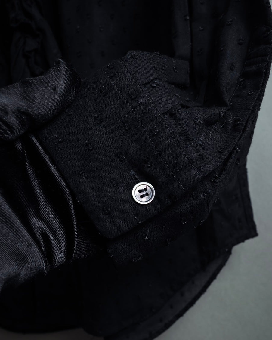 "tricot COMME des GARCONS"  80's Tiered ruffle design, dotted sheer blouse