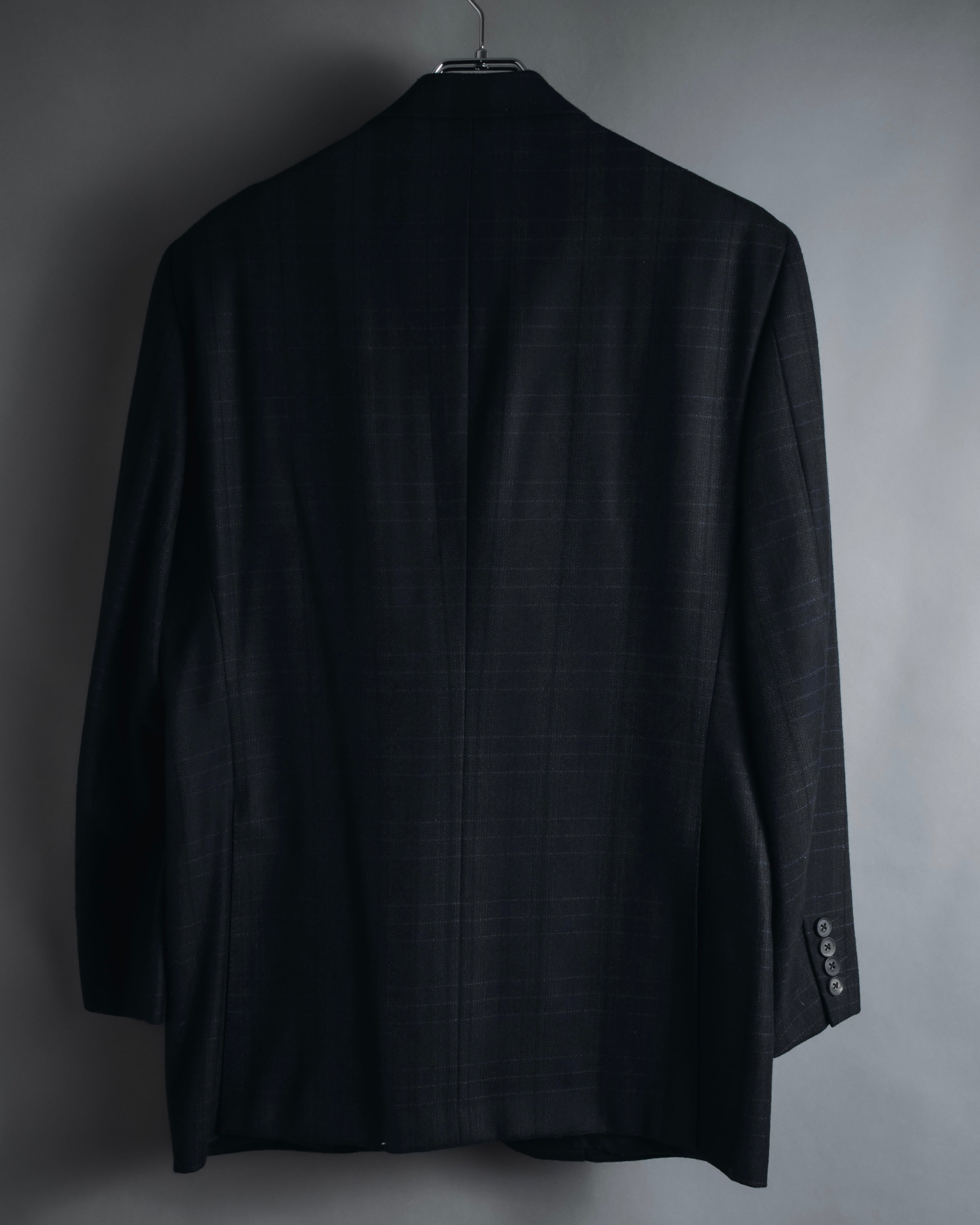 "Burberrys" 90’s dark check wool cashmere blend tailored jacket
