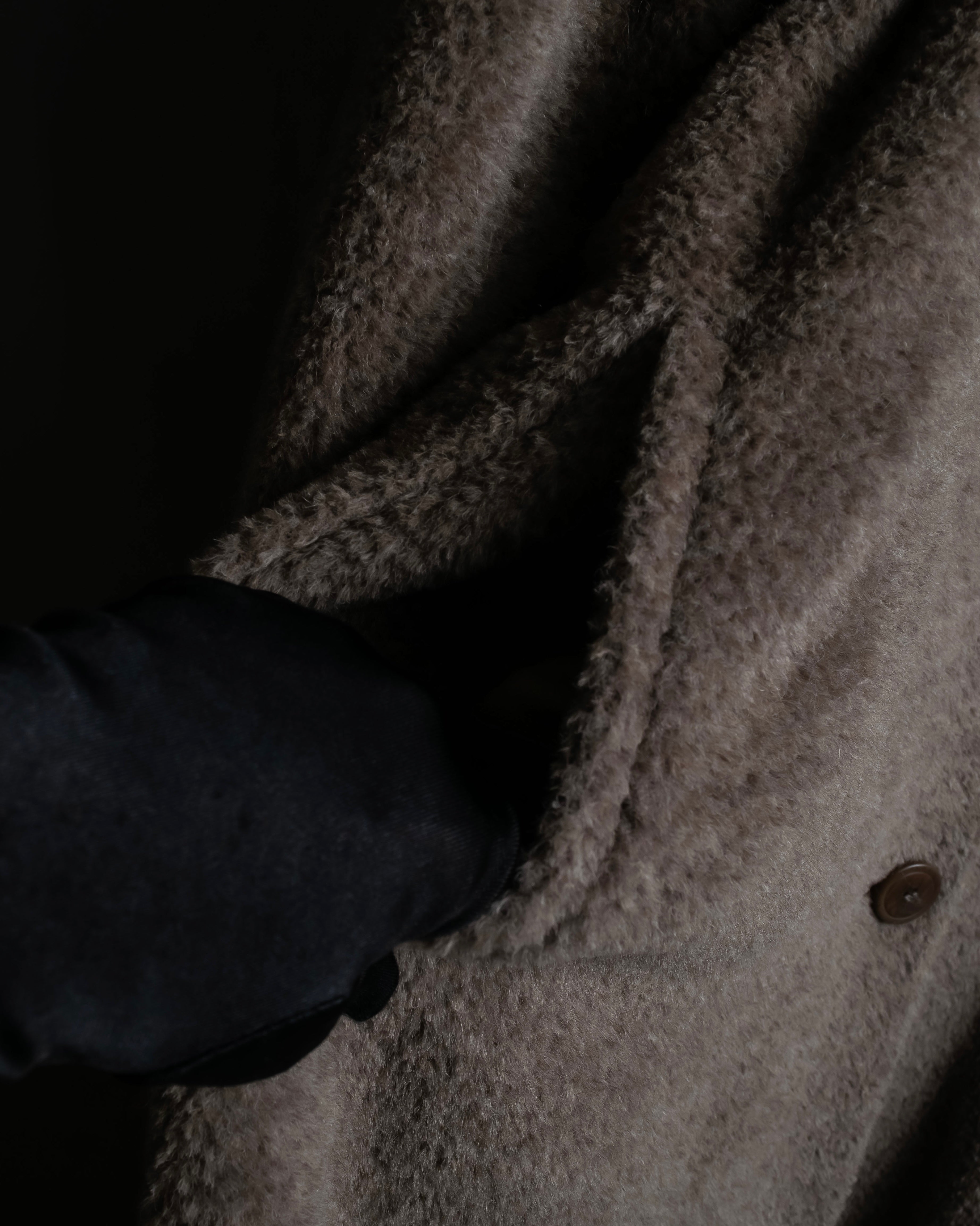 "Max Mara" Alpaca mix brown stand collar long coat