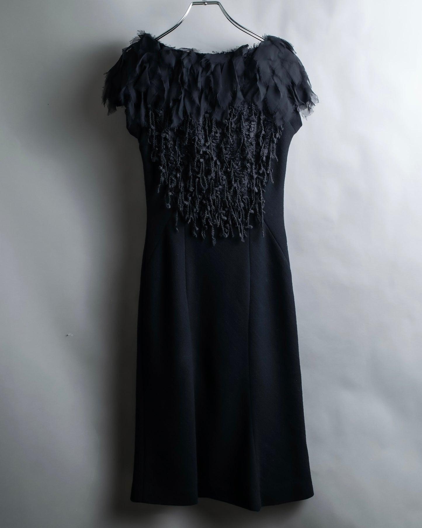 "BOTTEGA VENETA" Organza & fringe design sleeveless dress