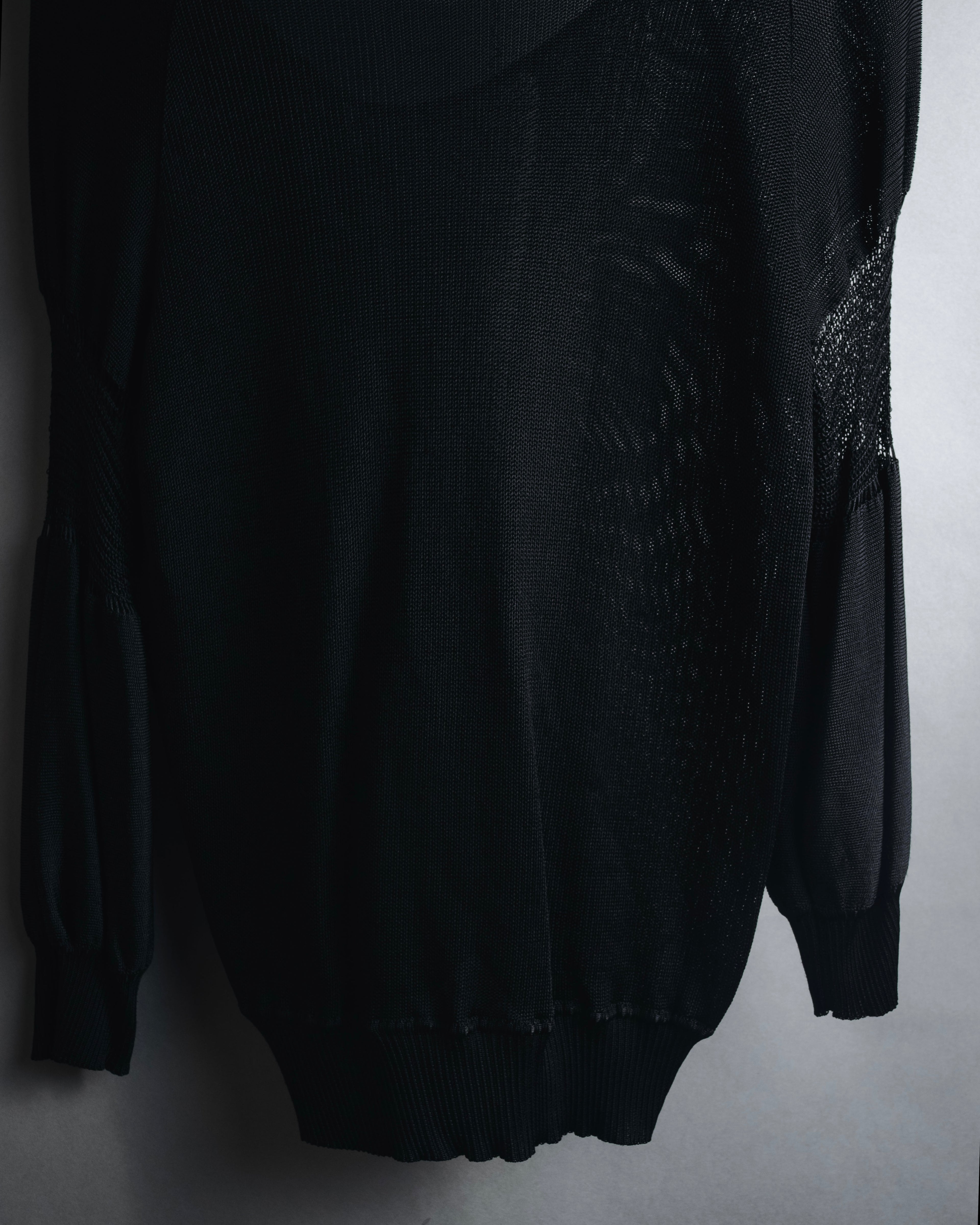 "Christian Dior BOUTIQUE" 2007’s draped viscose mesh-panel pullover