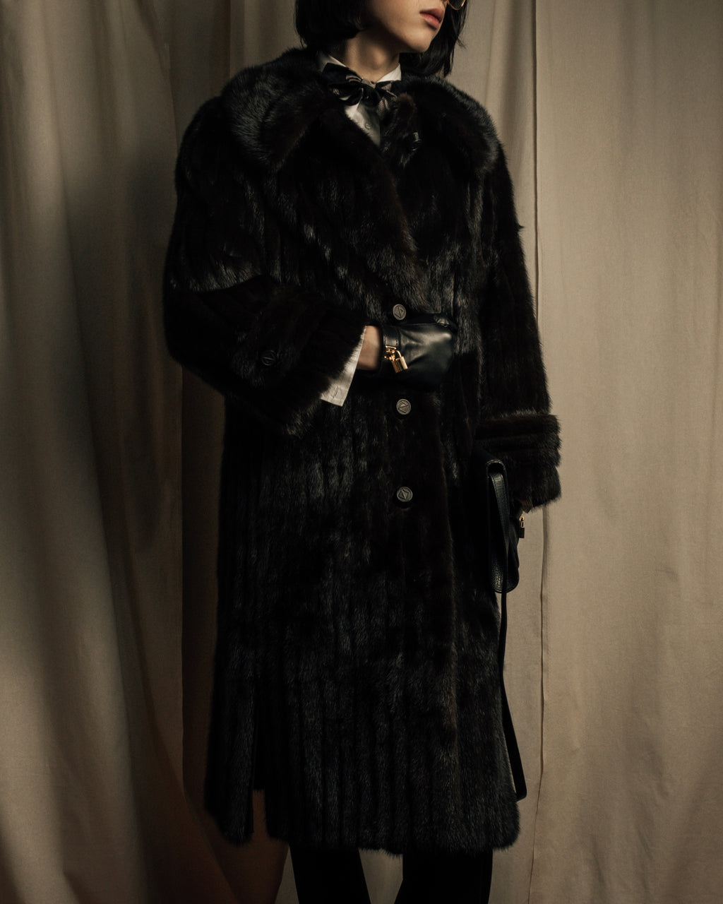 -SPECIAL- "Christian Dior Boutique Paris" 70's-80's Panel work design 100% mink fur coat