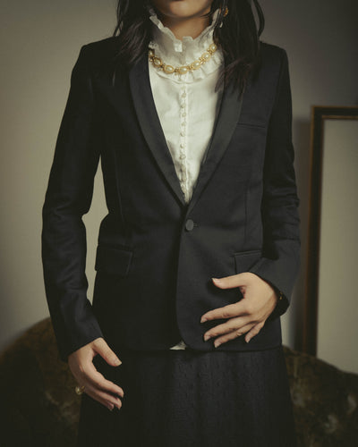-SPECIAL- “Saint Laurent” 2012-2016 Single-button satin-lapel wool jacket