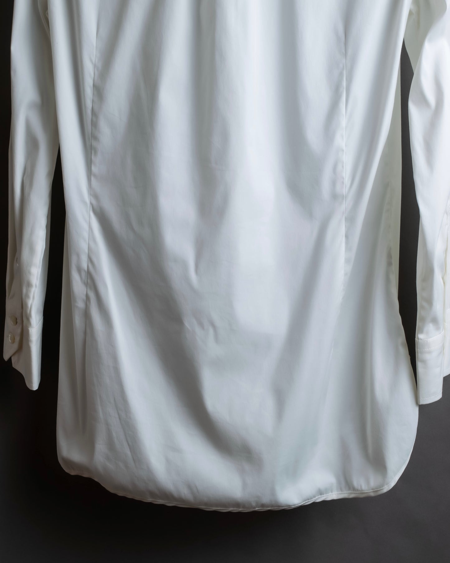 "BALENCIAGA" Gathered design box cut white shirt