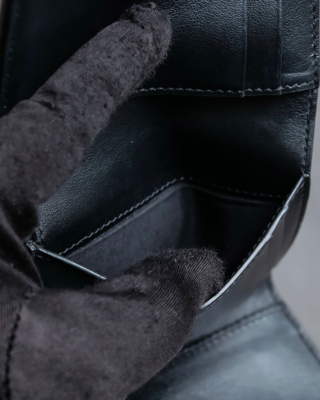 "CELINE" Crossgrain leather tri-fold wallet