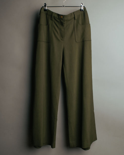 -SPECIAL- “Christian Dior” 2001 Galliano era olive wide safari trousers