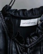 "Vintage frill detail pin tuck shiny shirt"