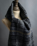 "Vivienne Westwood" Multi-layered check pattern fringe design muffler