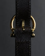 "Salvatore Ferragamo" Structured Gancini 2way dark brown leather bag