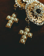 –SPECIAL– "VALENTINO" 80's-90's Ornate clip-on drop earrings