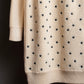 "Christian Dior" Star print frill detail cable knit tunic pullover