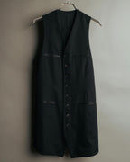 -SPECIAL- “Y’s” 90’s long tailored leather-trimmed vest