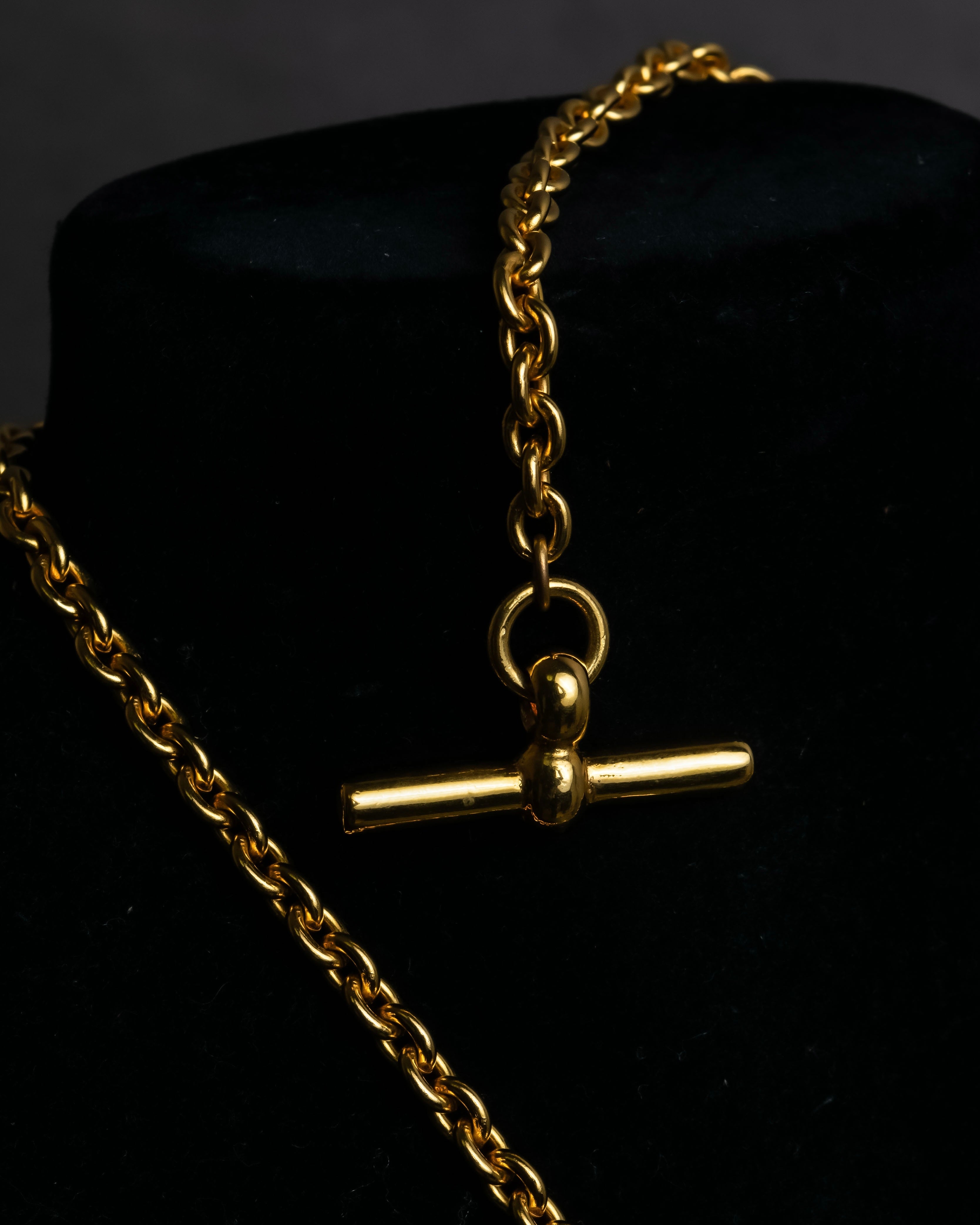 "CELINE" Moon & star top motif gold necklace