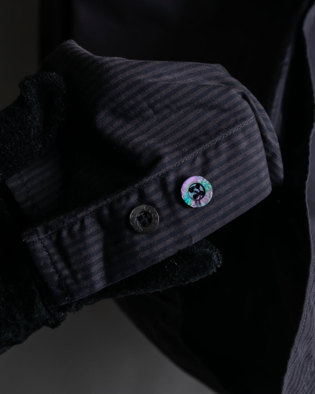 "GUCCI" Slightly glossy pinstripe oversized shirt