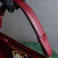 "BVLGARI" Marble motif burgundy color leather shoulder bag