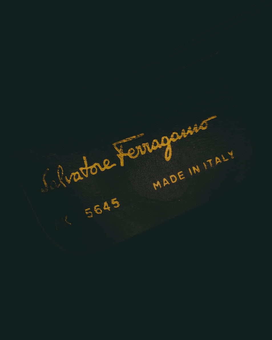 "Salvatore Ferragamo" 90's-00's Structured leather top handle bag