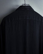 "Saint Laurent Paris" Jacquard pattern silk black shirt