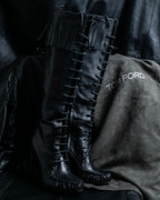 "TOM FORD" Fringe detail western long boots