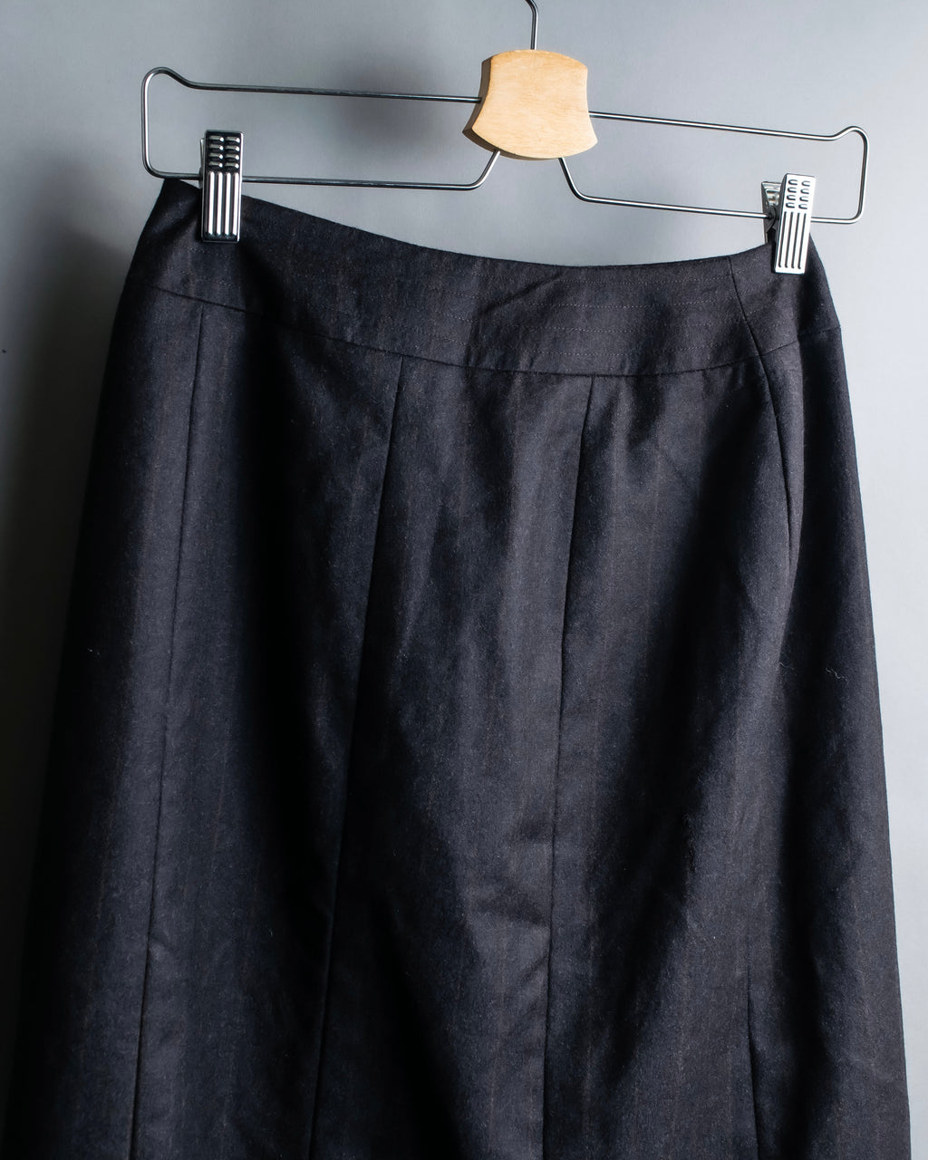 "CHANEL" Shadow stripe midi wrap skirt