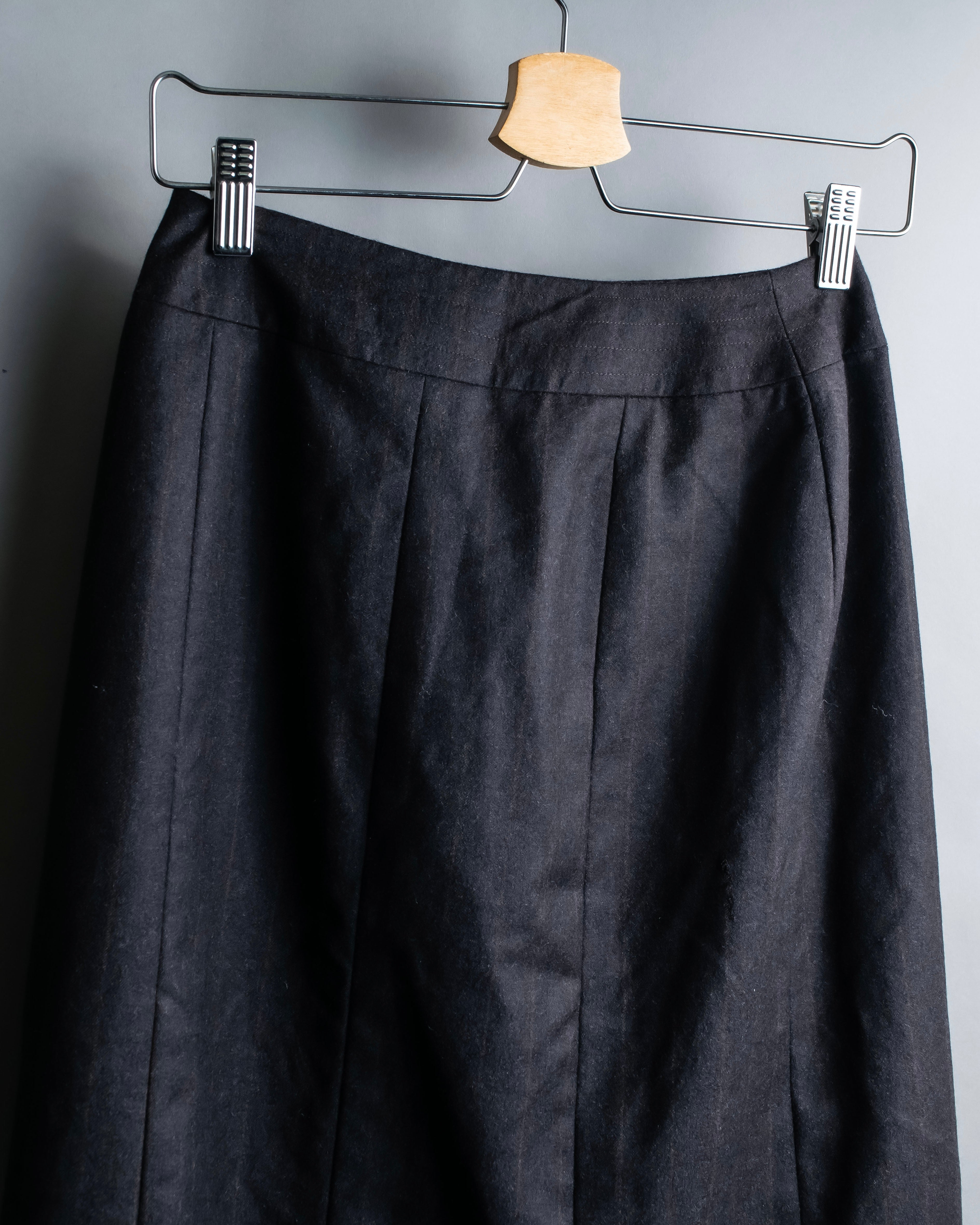 "CHANEL" Shadow stripe midi wrap skirt