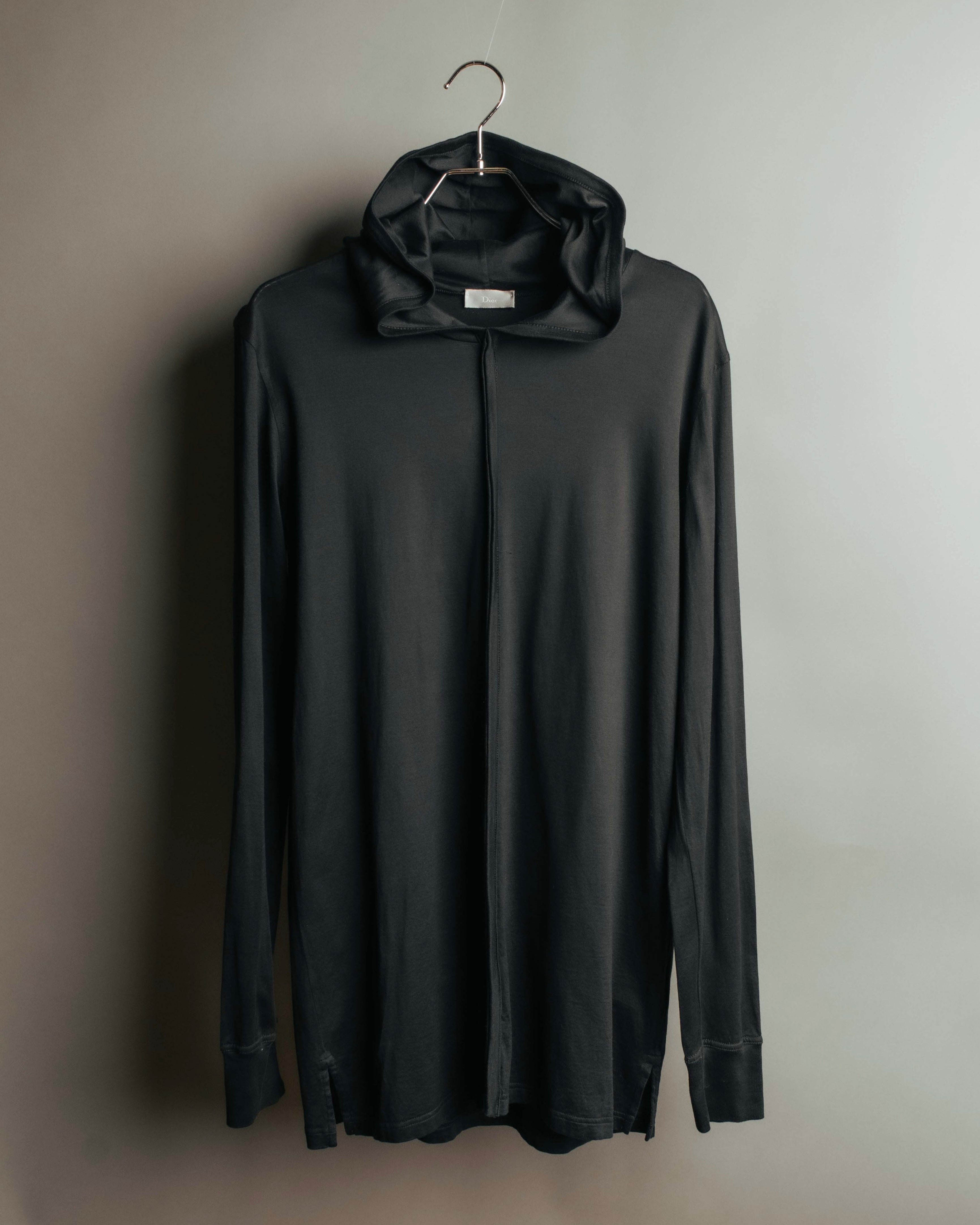 "Dior" 00's Vintage minimalist full-zip jersey hooded sweatshirt