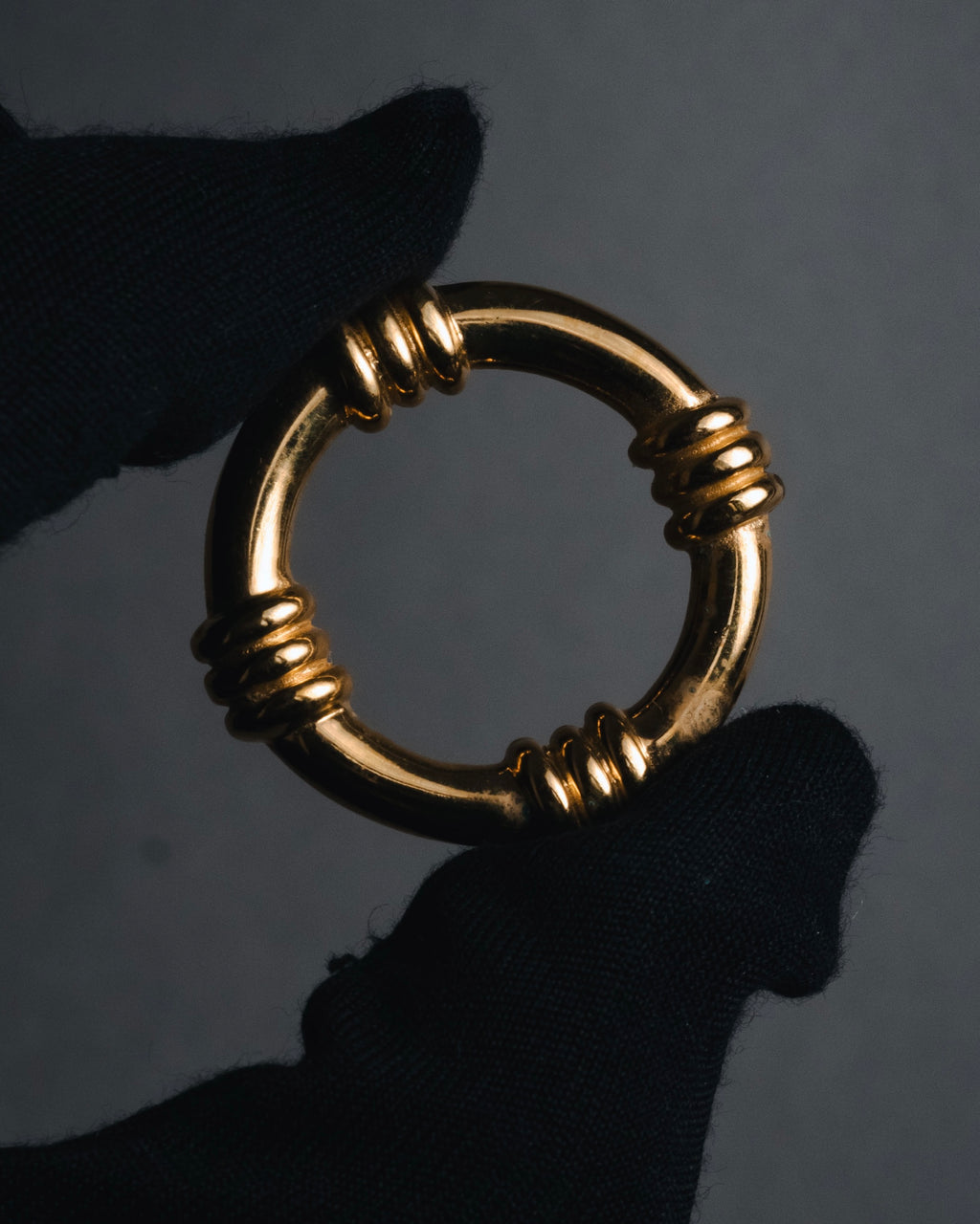 "HERMES" 80’s-90’s equestrian-threaded scarf ring