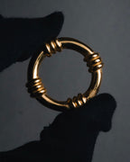 "HERMES" 80’s-90’s equestrian-threaded scarf ring