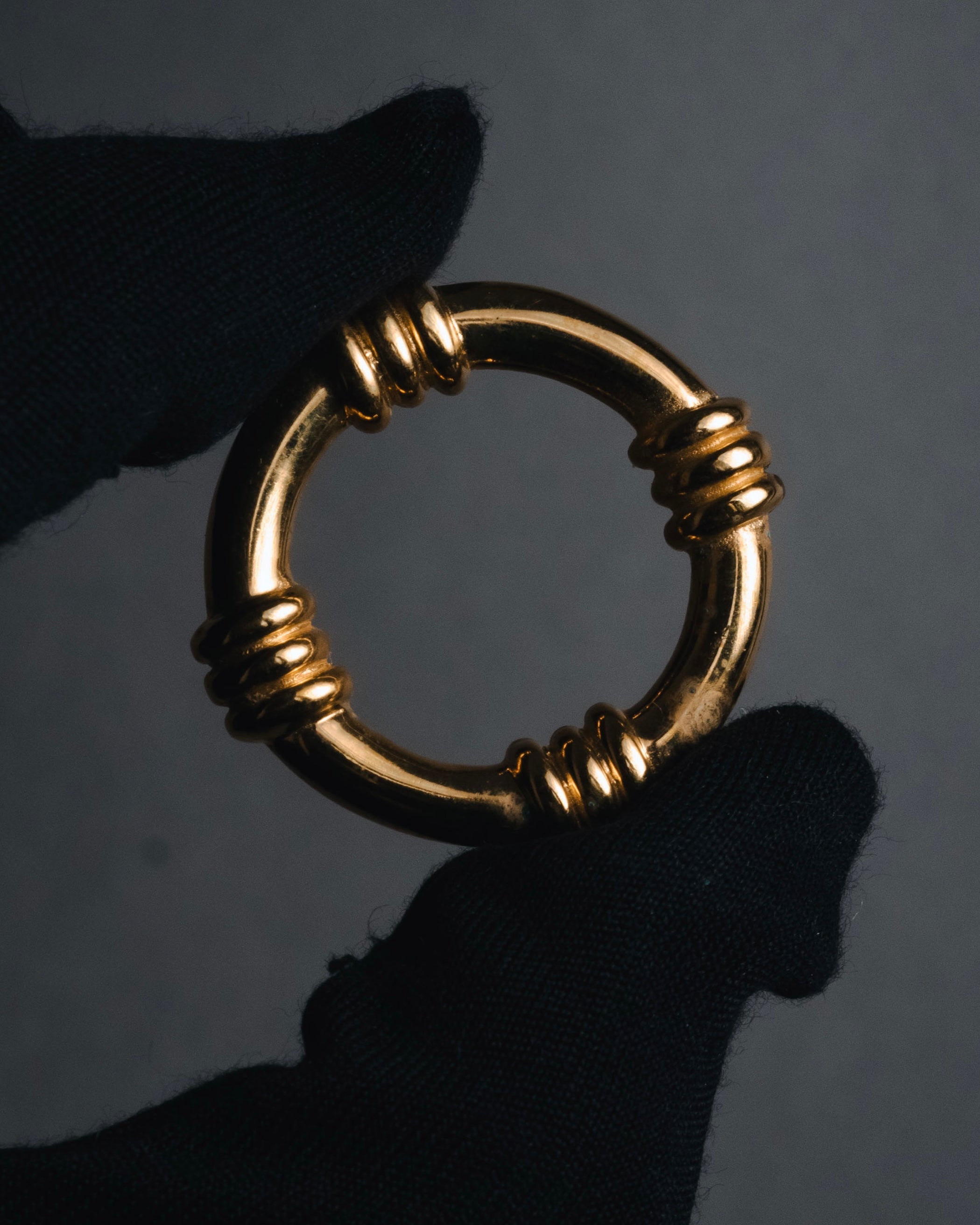 "HERMES" 80’s-90’s equestrian-threaded scarf ring